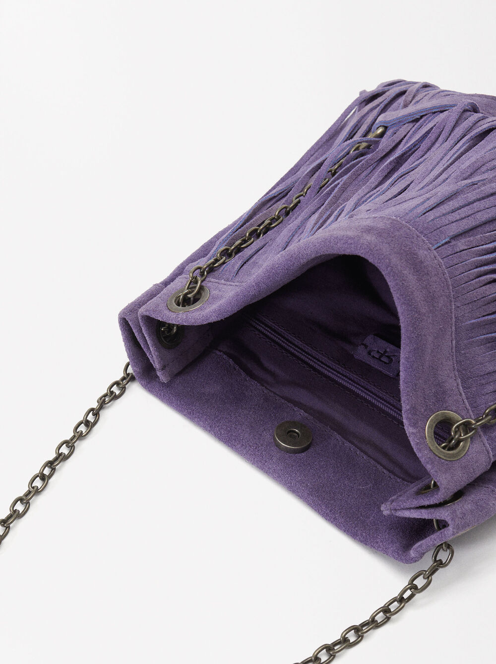 Leather Crossbody Bag With Fringes