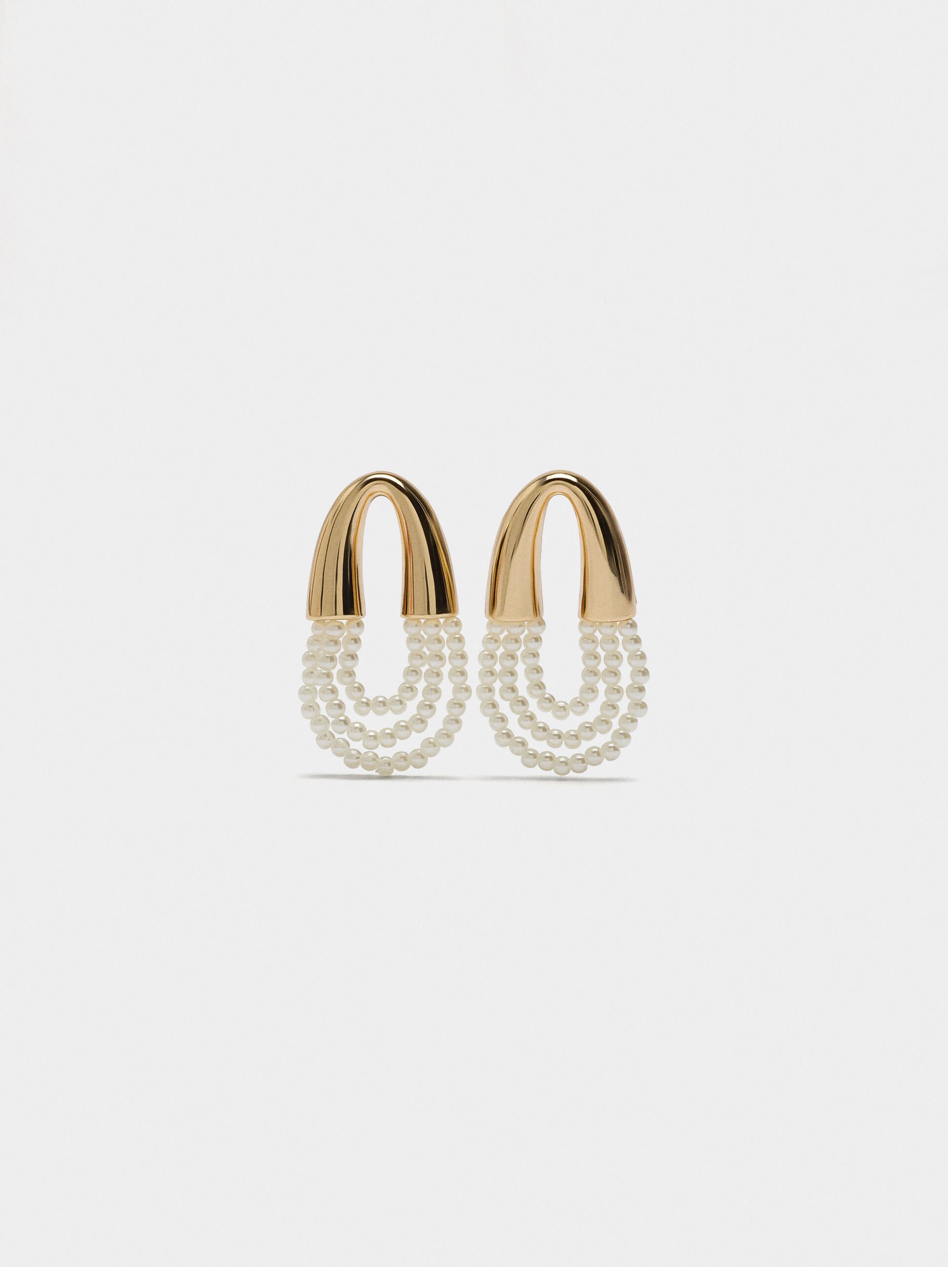 Pendientes de arco con perlas image number 0.0
