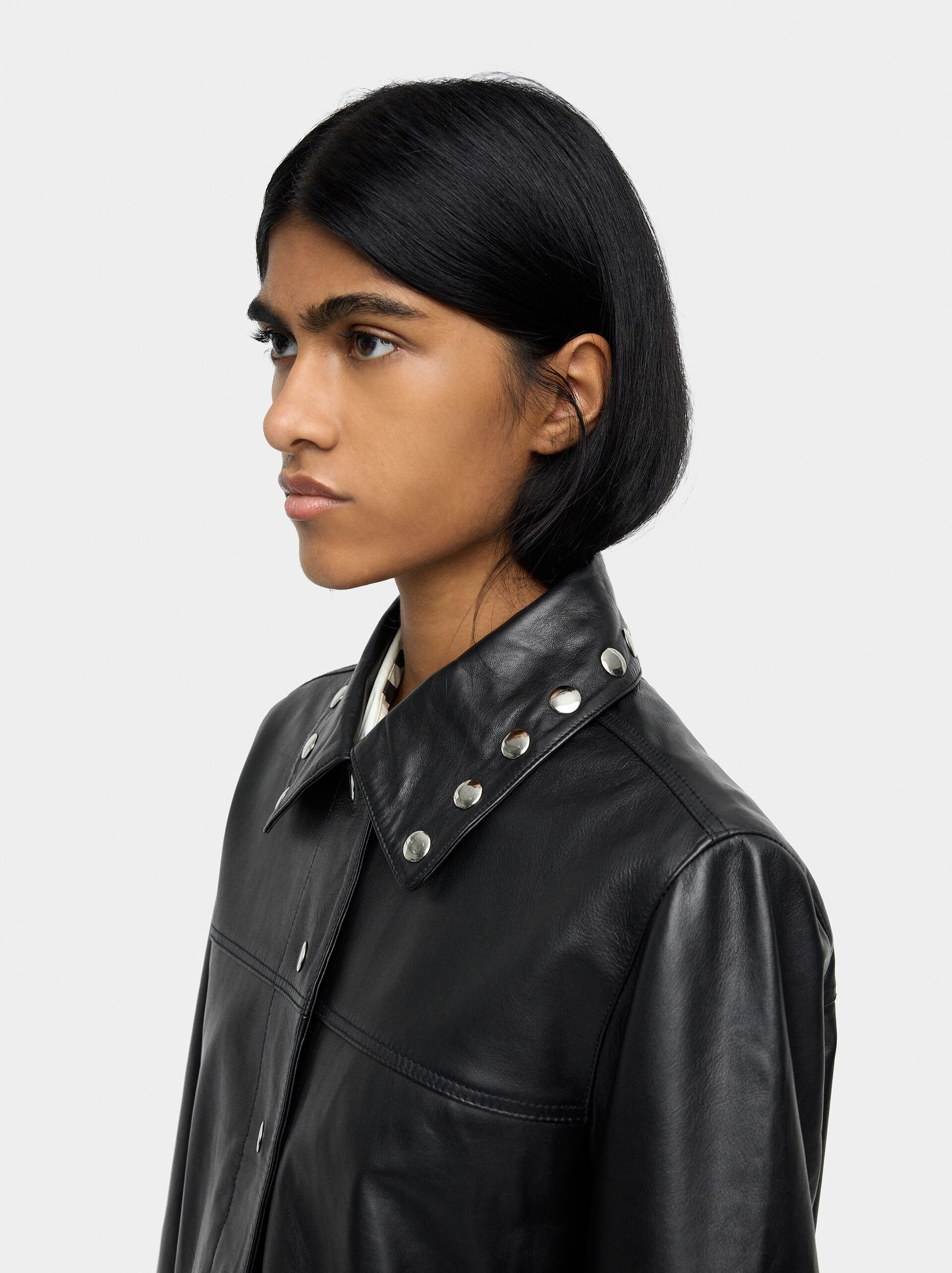 Leather jacket with studs image number 2.0