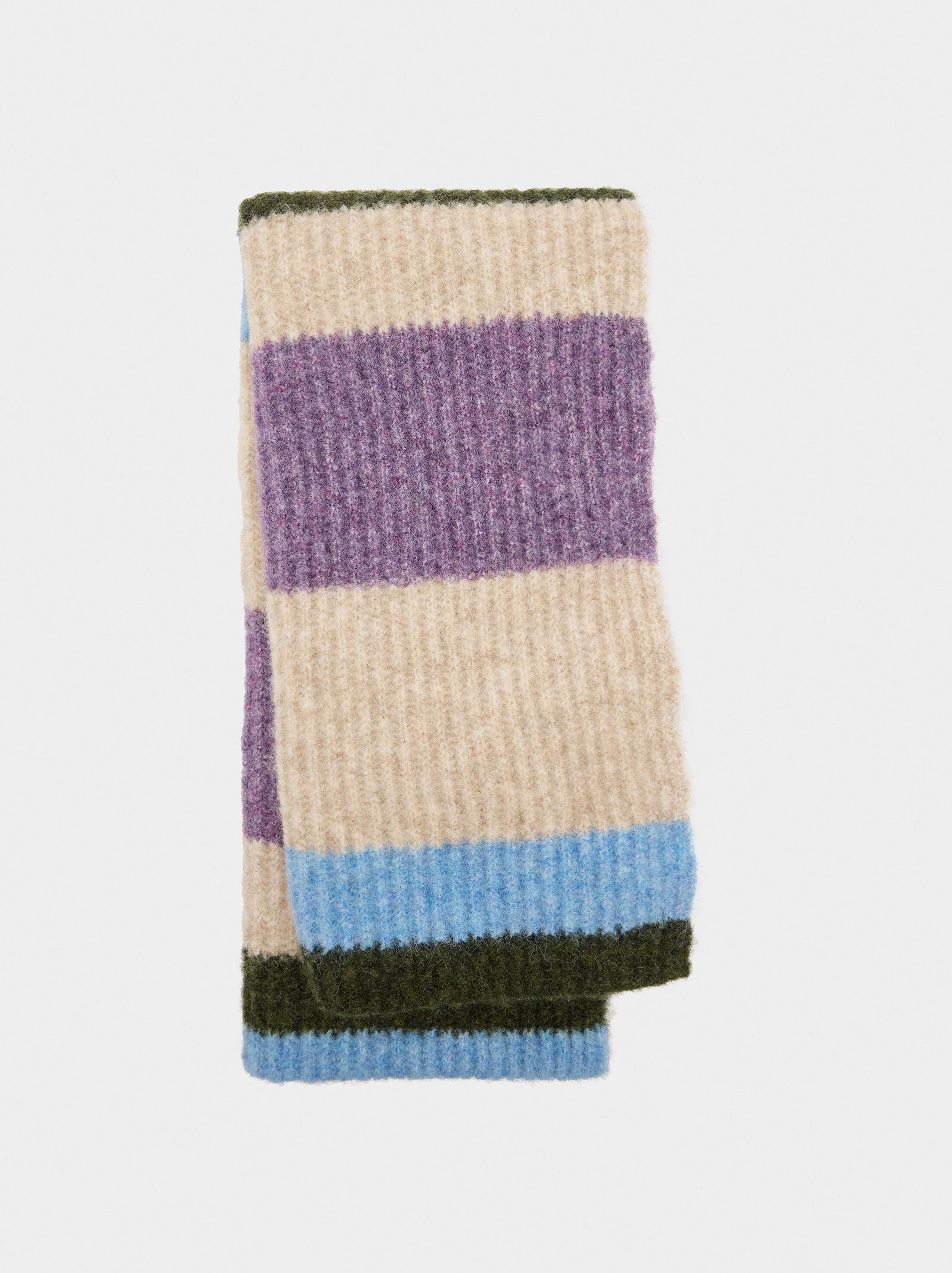 Knit scarf with stripes image number 0.0
