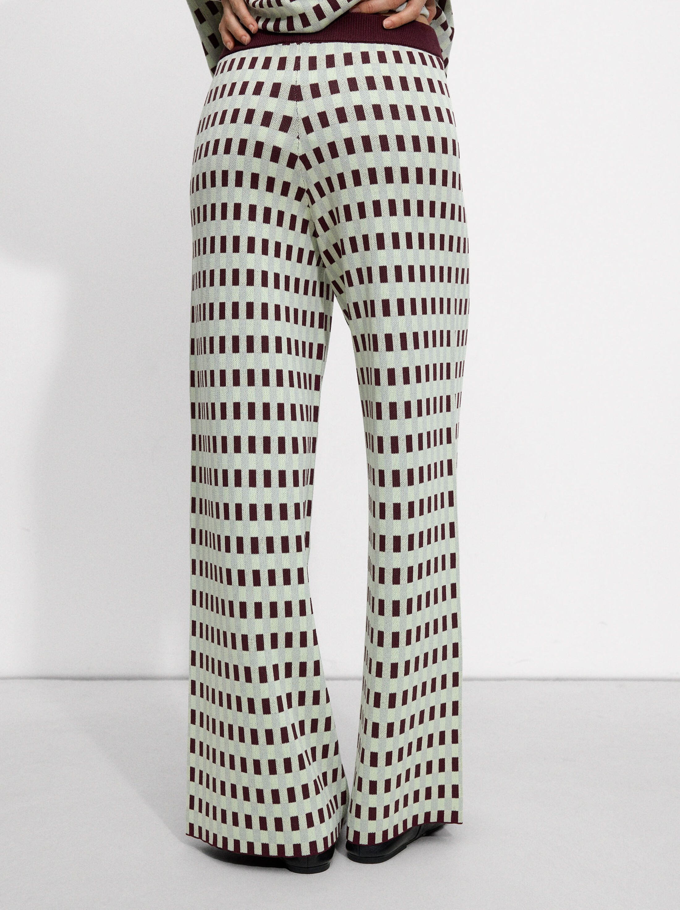 Jacquard knit trousers image number 3.0