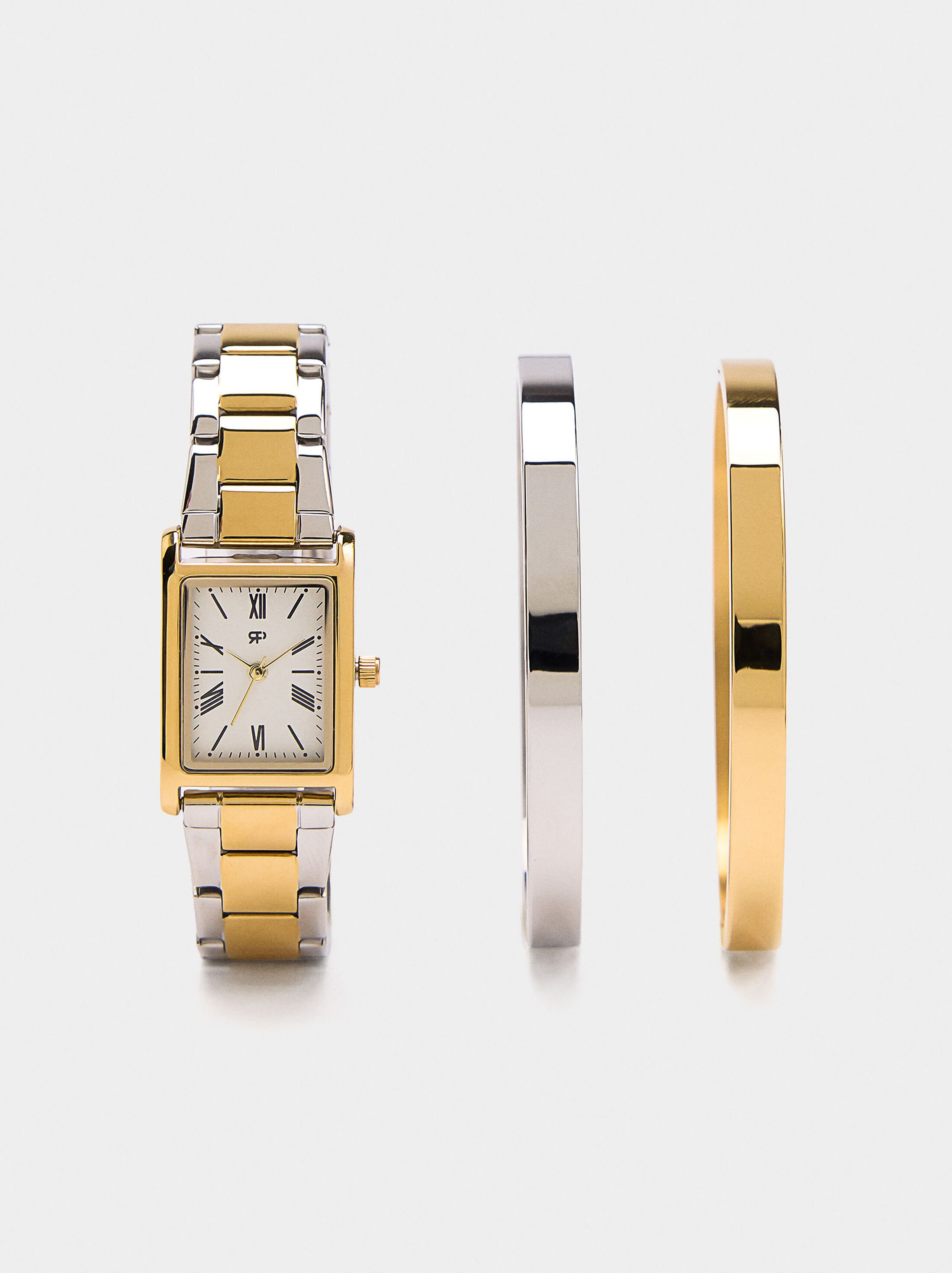Set watch with bicolor bracelets image number 0.0