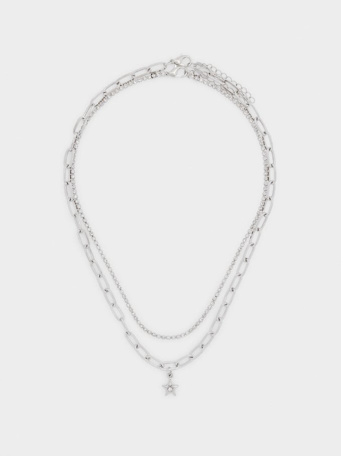 Set Of Silver-Plated Chain Necklaces, Silver, hi-res