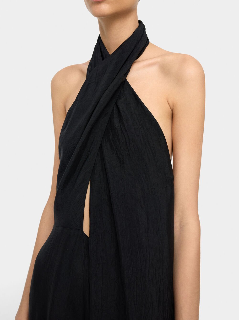 Combinaison halter effet froissé