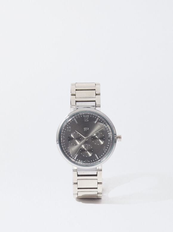 Watch With Stainless Steel Metallic Mesh Strap, Silver, hi-res