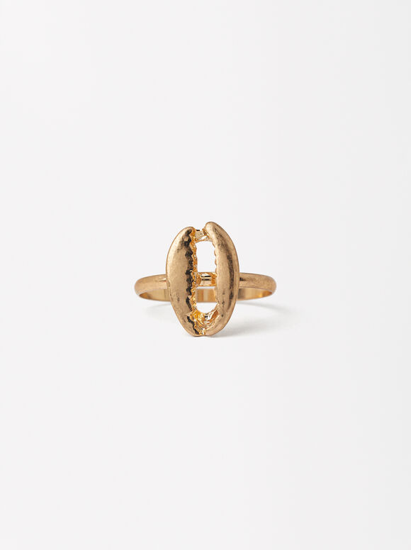 Golden Ring With Shell, , hi-res