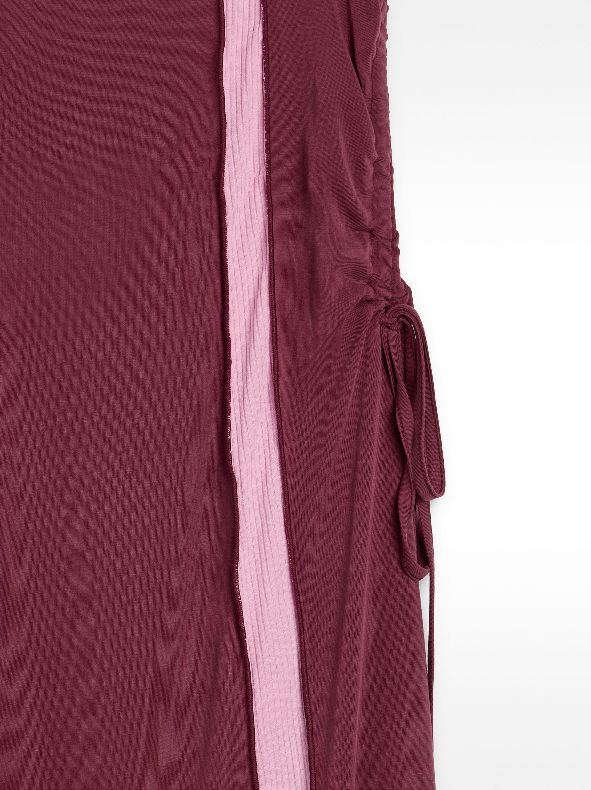 Vestido largo de tejidos en contraste image number 6.0