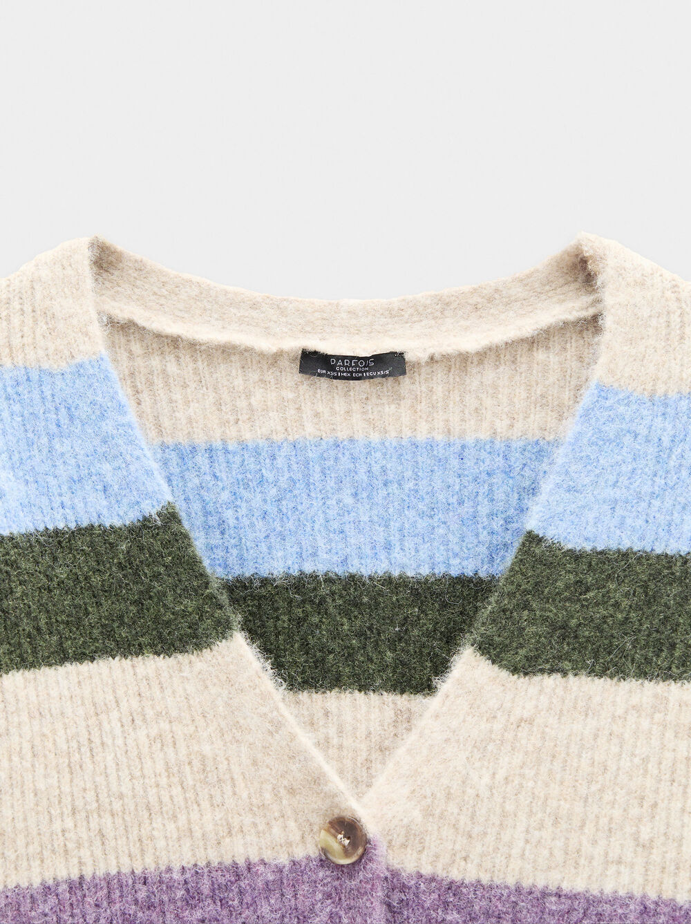 Knit cardigan with stripes