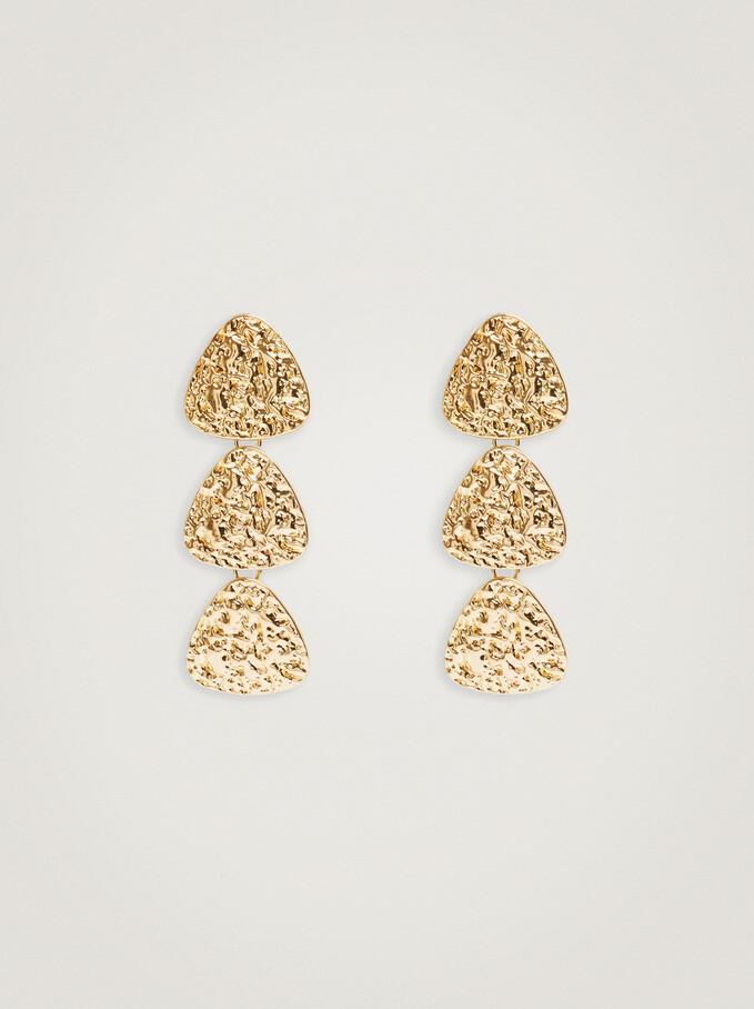 Gold Clip Earrings, Golden, hi-res