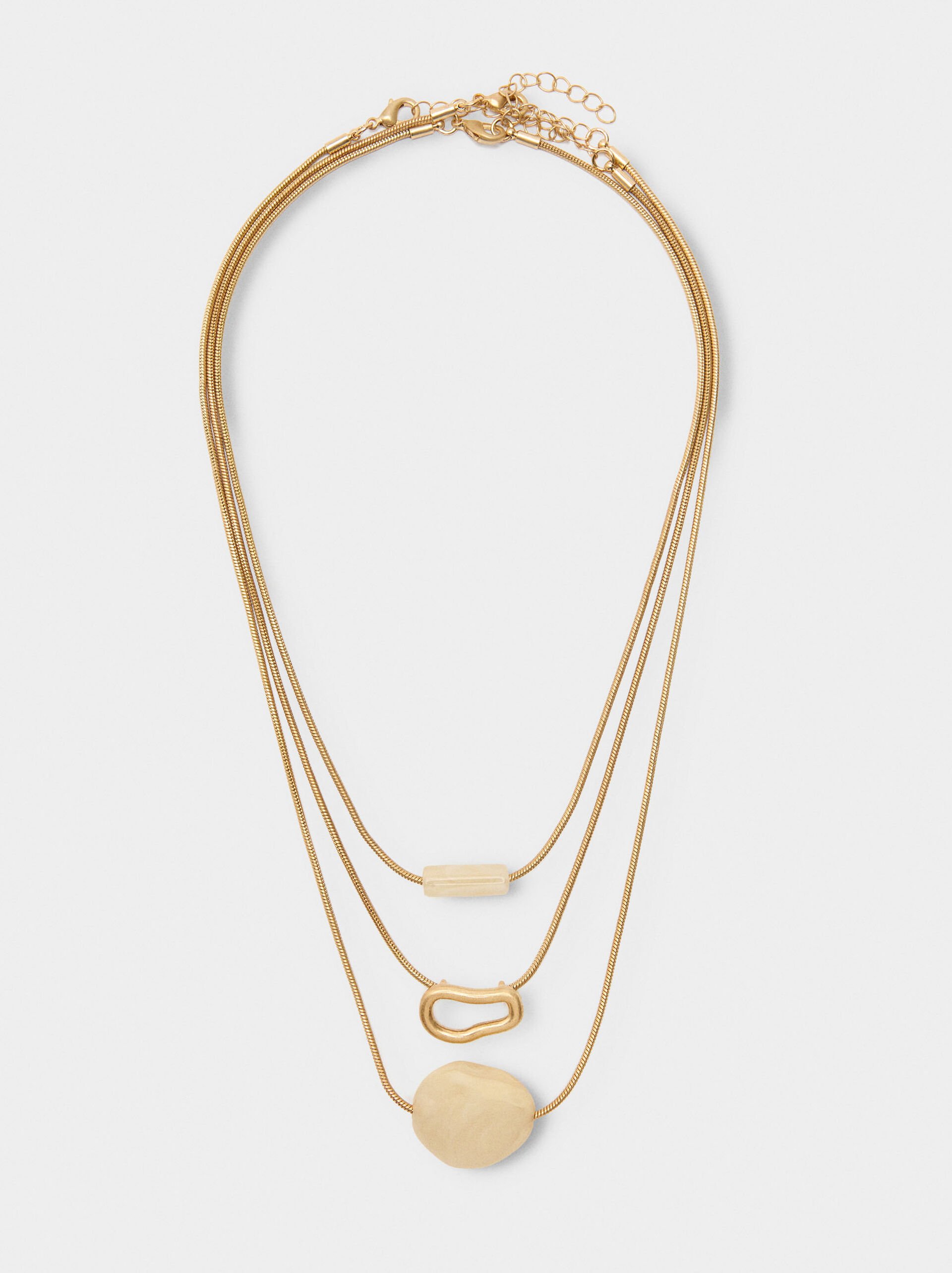 Set de collares pendientes efecto piedra image number 0.0