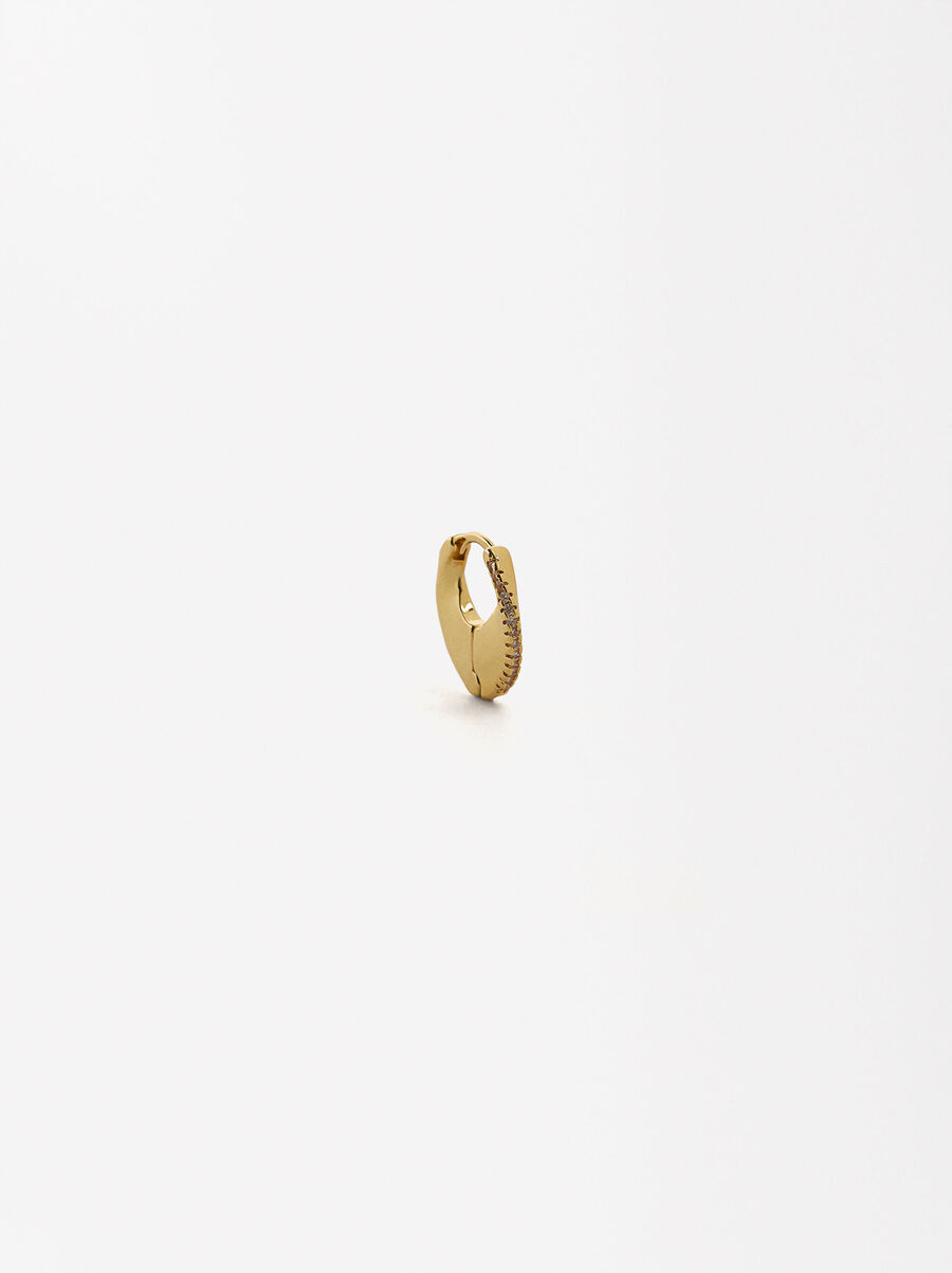 Single pavé wavy hoop earring with zirconia 
