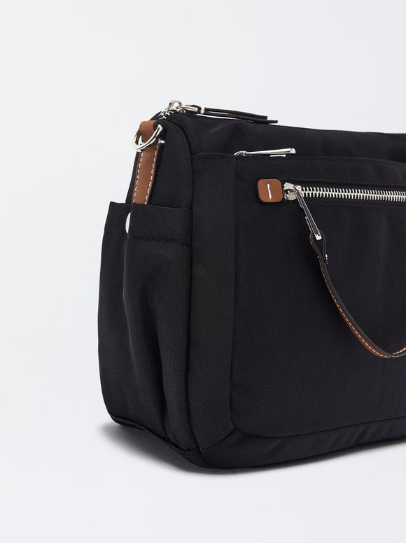 Personalized Nylon Crossbody Bag, Black, hi-res