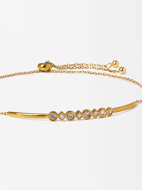 Bracelet with crystals - stainless steel