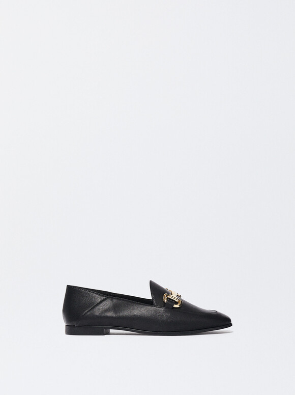 Loafers With Buckle, Black, hi-res