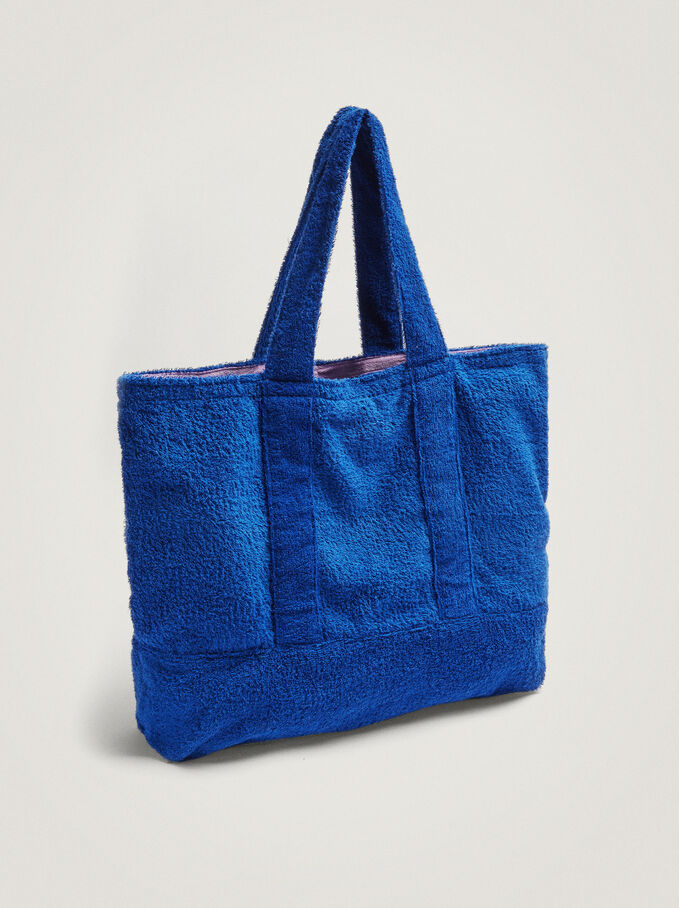 Towel Shopper Bag, Navy, hi-res