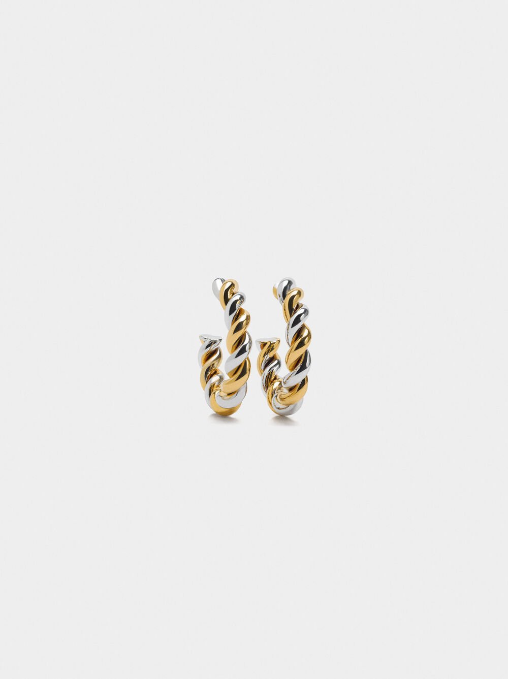 Bicolor intertwined hoop earrings - stainless steel