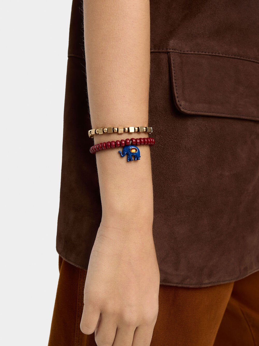 Set of elastic bracelets with stones