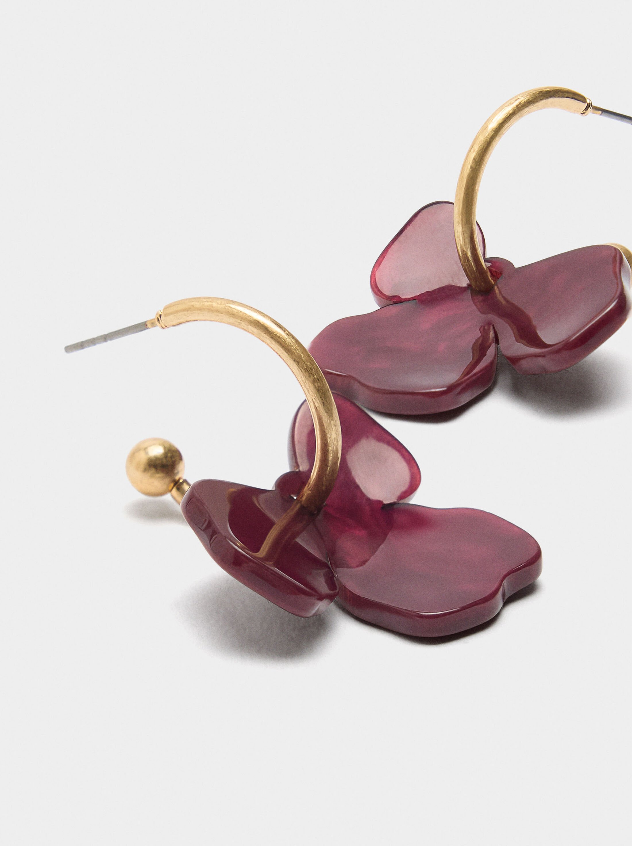 Hoop earrings with flower image number 1.0