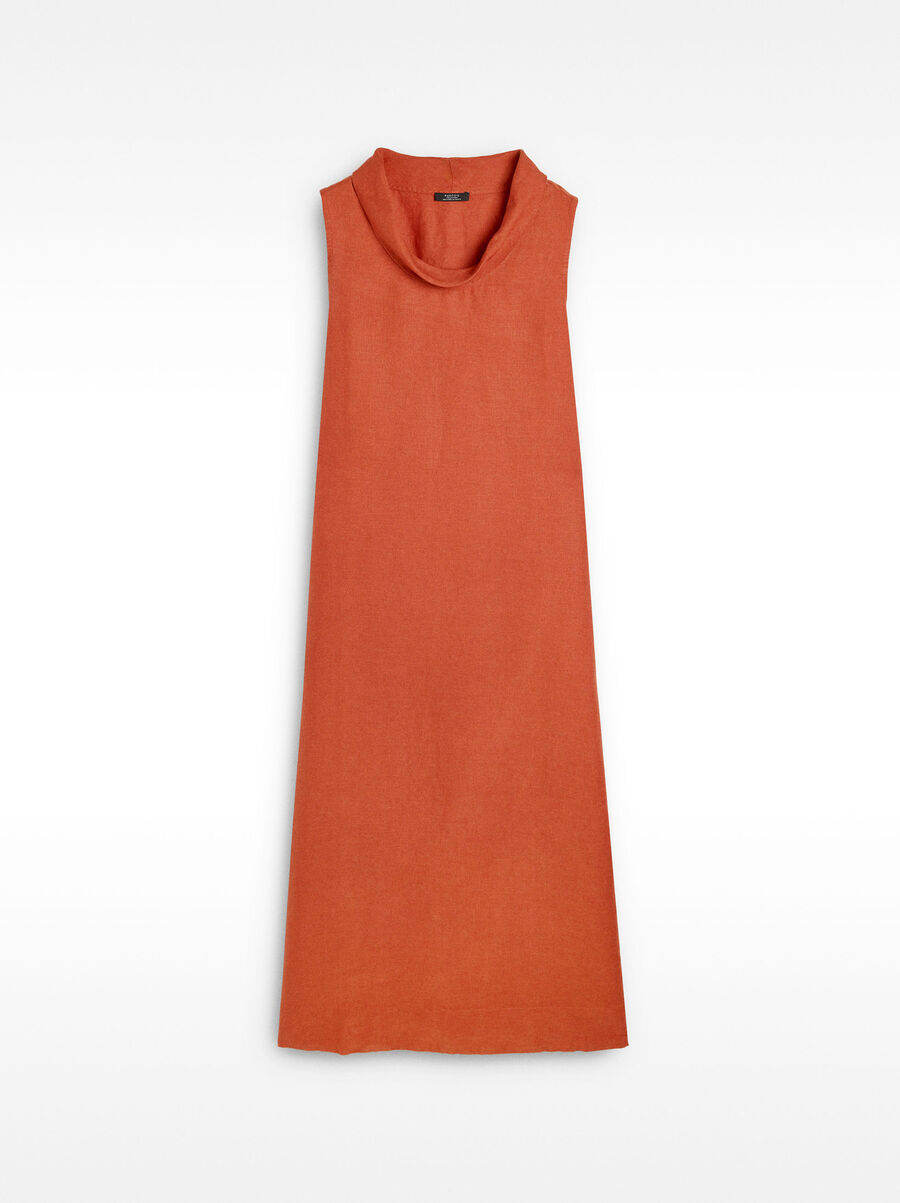 Midi dress with 100% linen