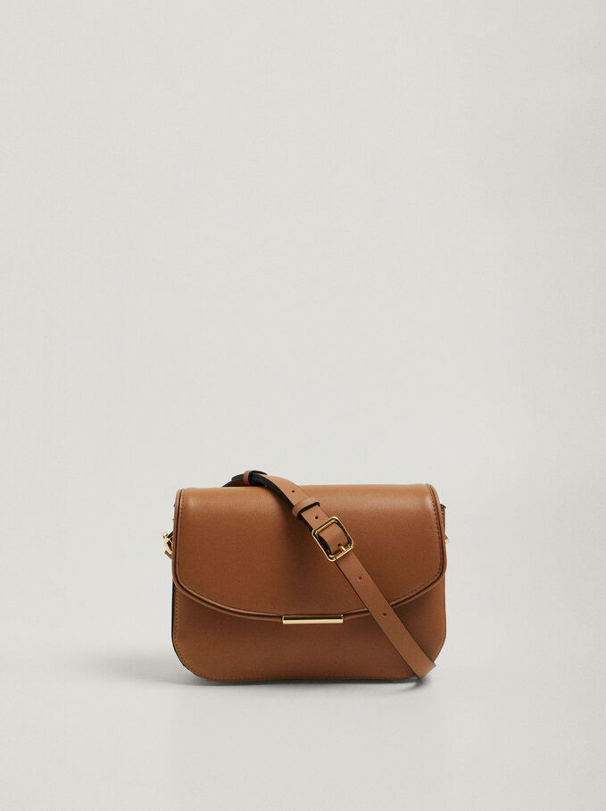Crossbody Bag With Front Flap Fastening, Camel, hi-res