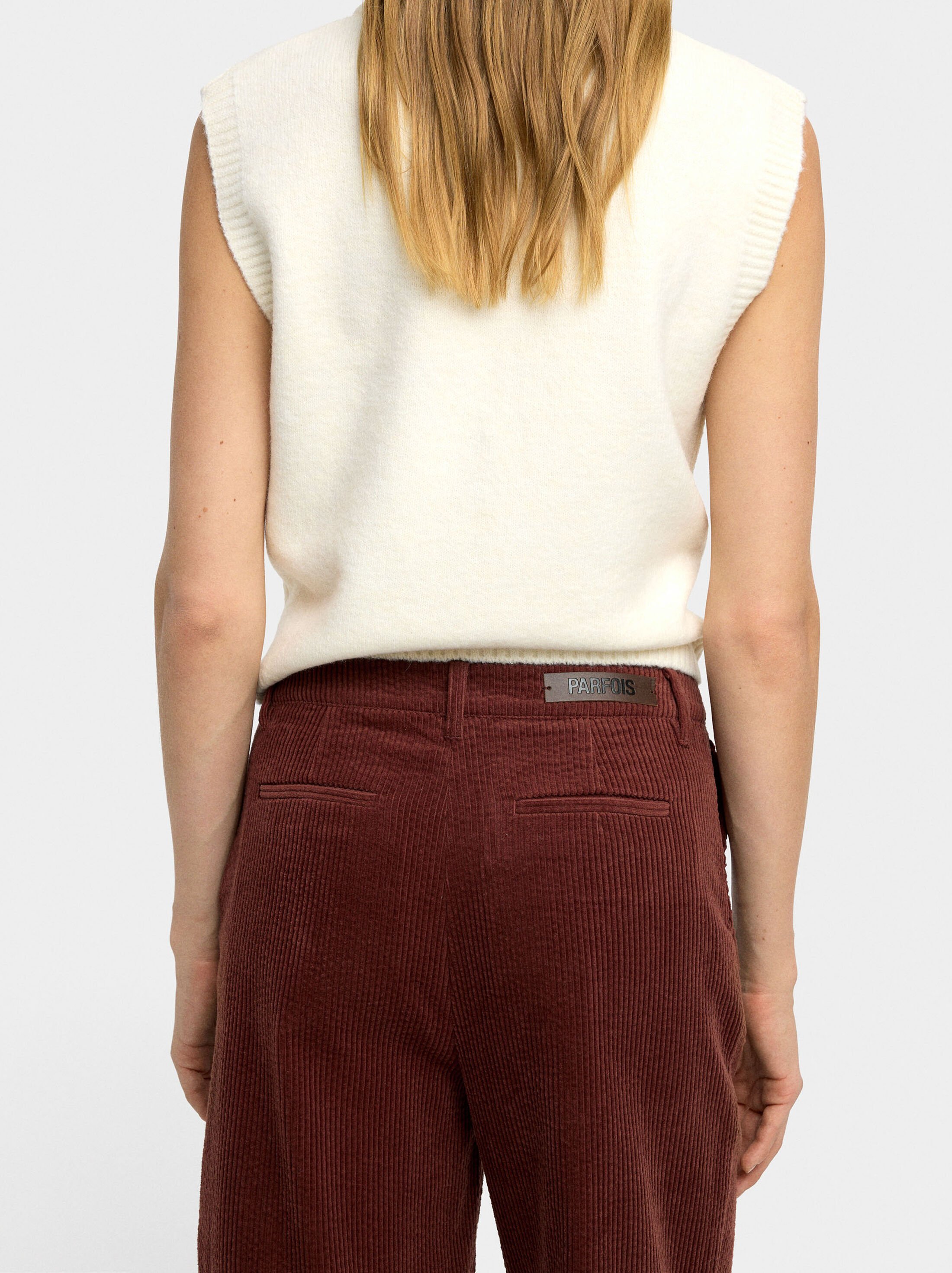 Corduroy trousers with 100% cotton image number 4.0