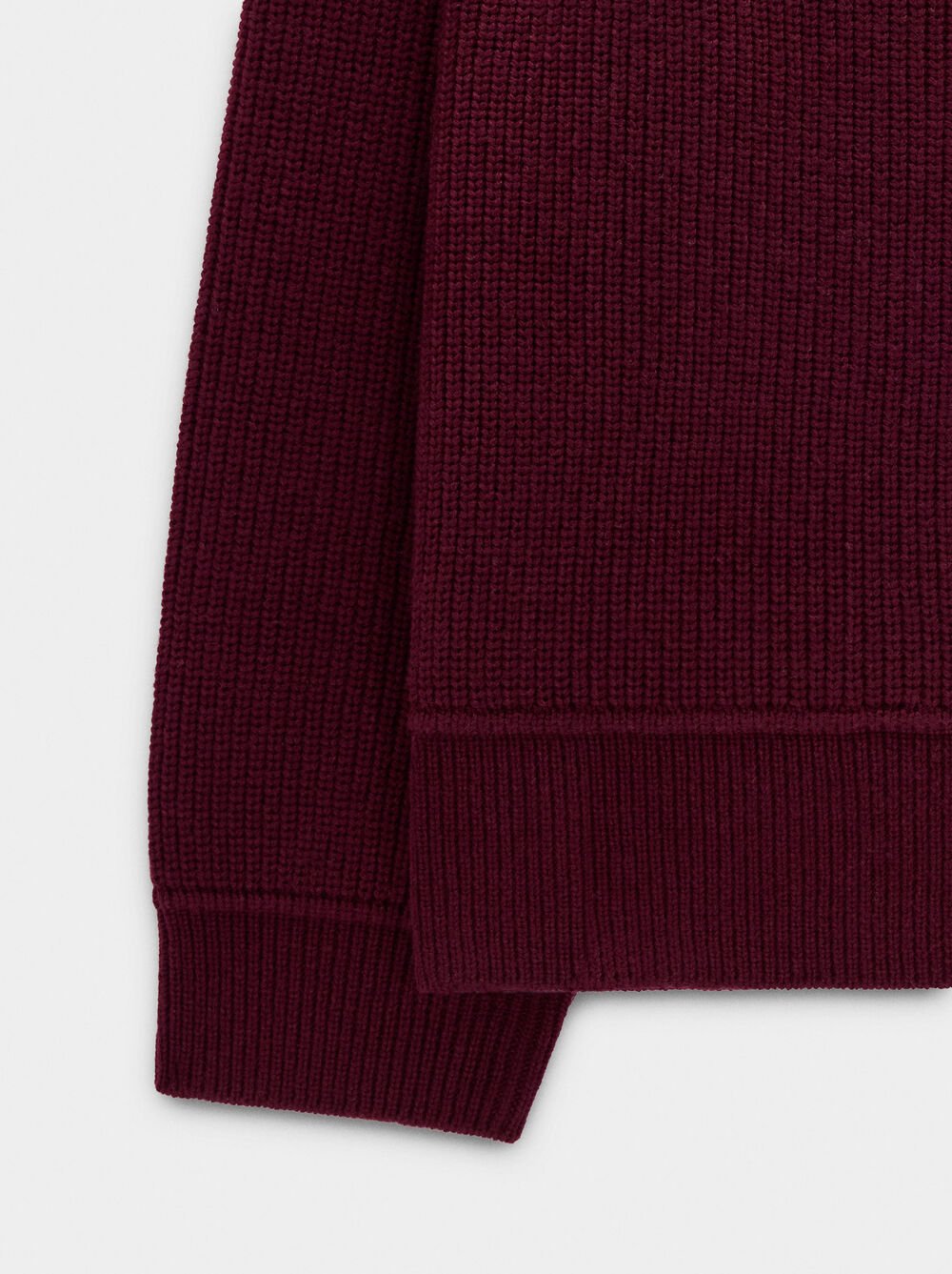 Knit sweater with high neck