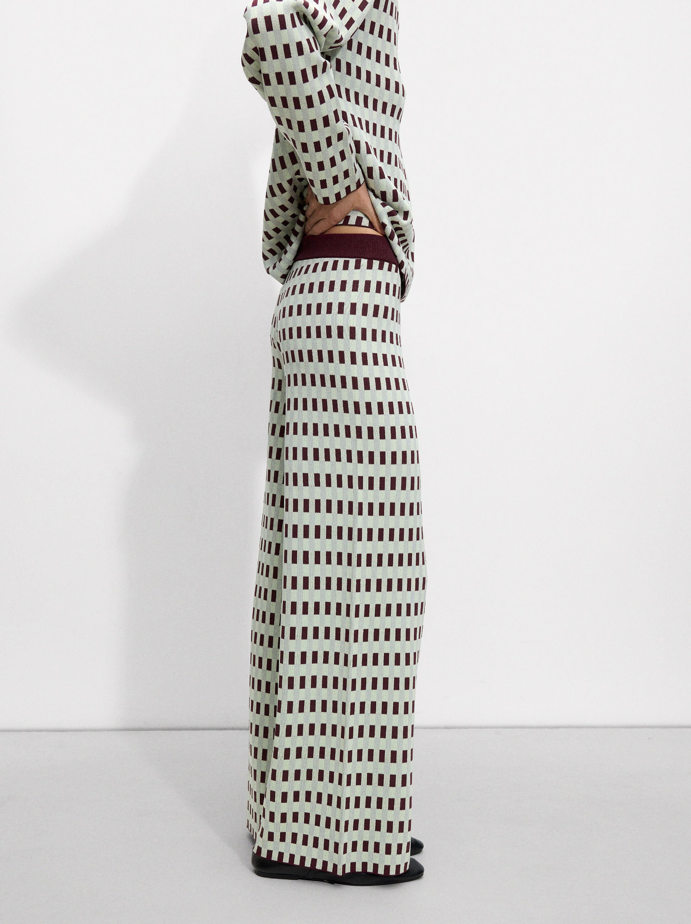 Jacquard knit trousers image number 2.0