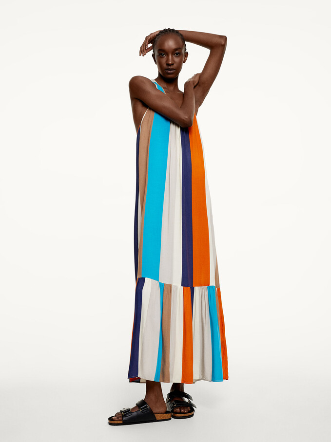 Striped Maxi Dress, Multicolor, hi-res