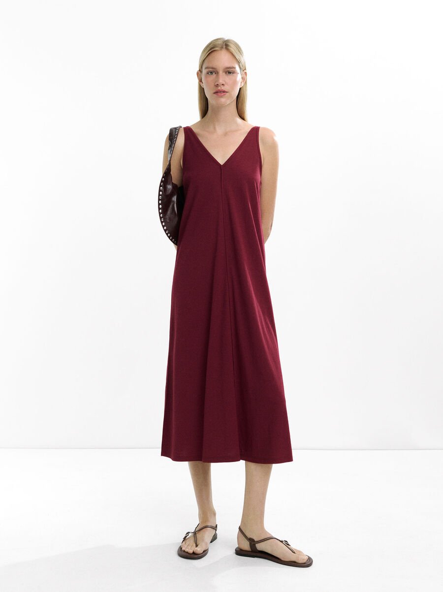 Midi dress with straps