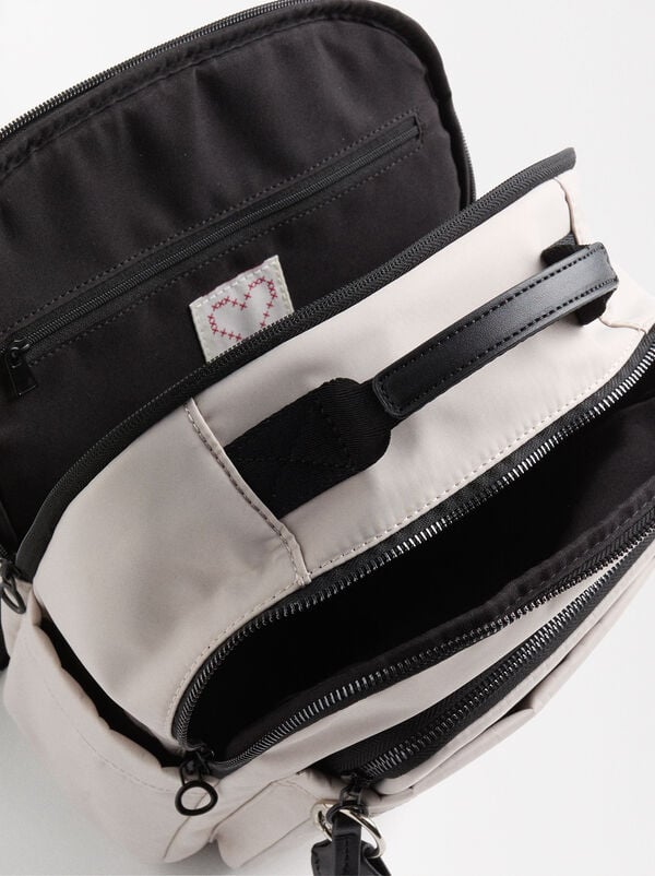 Nylon backpack with heart pendant