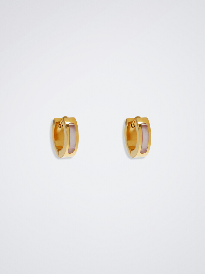 Pendientes De Aro De Acero, Coral, hi-res