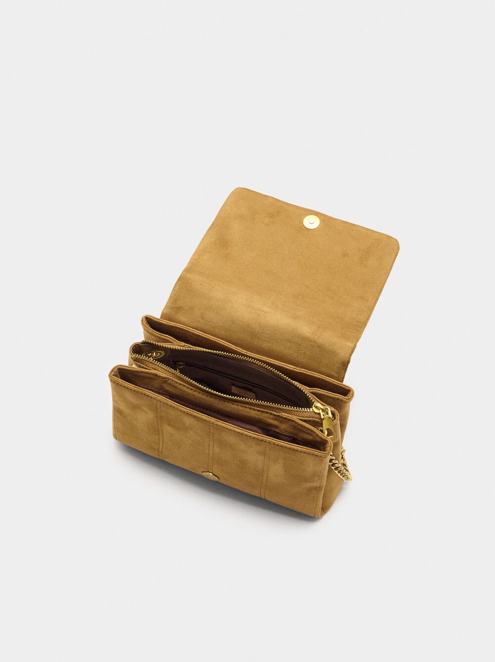 Padded shoulder bag with flap