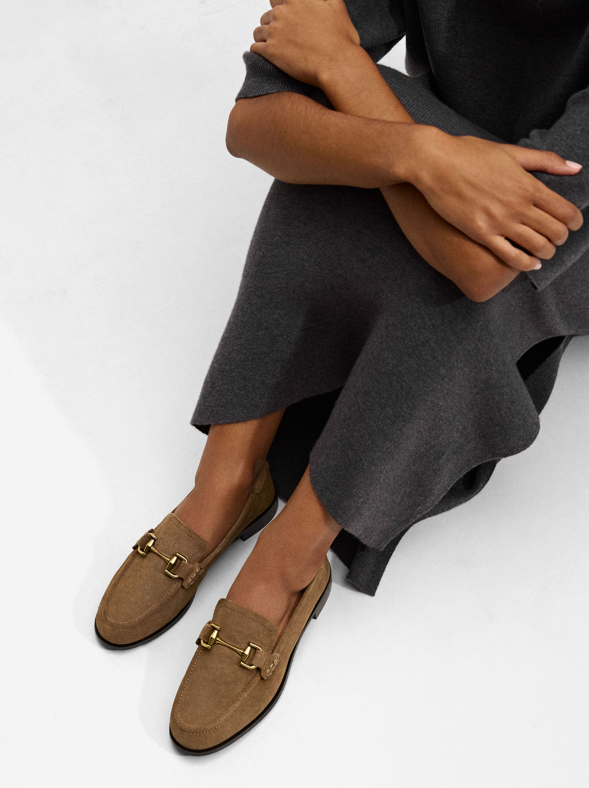 Leather loafers with buckle image number 1.0