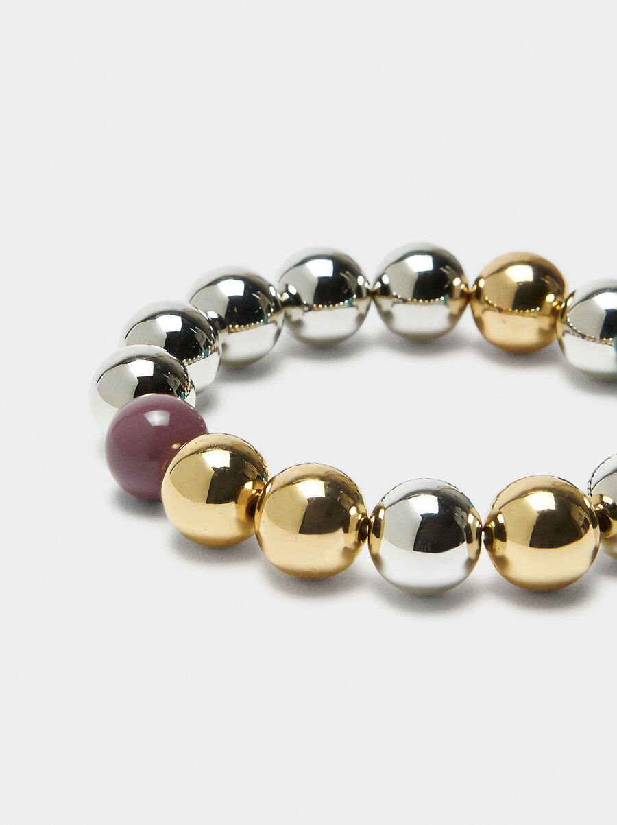 Elastic bracelet with beads