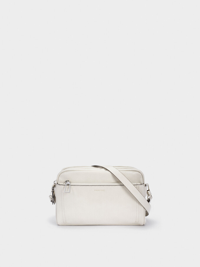 Crossbody Bag With Outer Pocket, White, hi-res