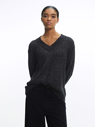 Knit Sweater With Wool, Black, hi-res