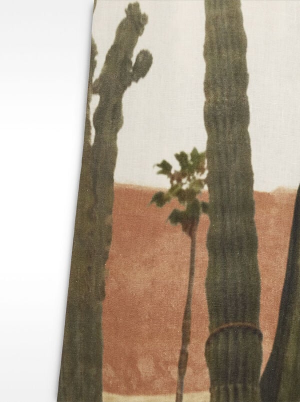 100% linen printed trousers
