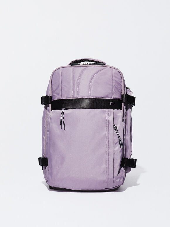 Mochila De Cabina De Nylon, Violeta, hi-res