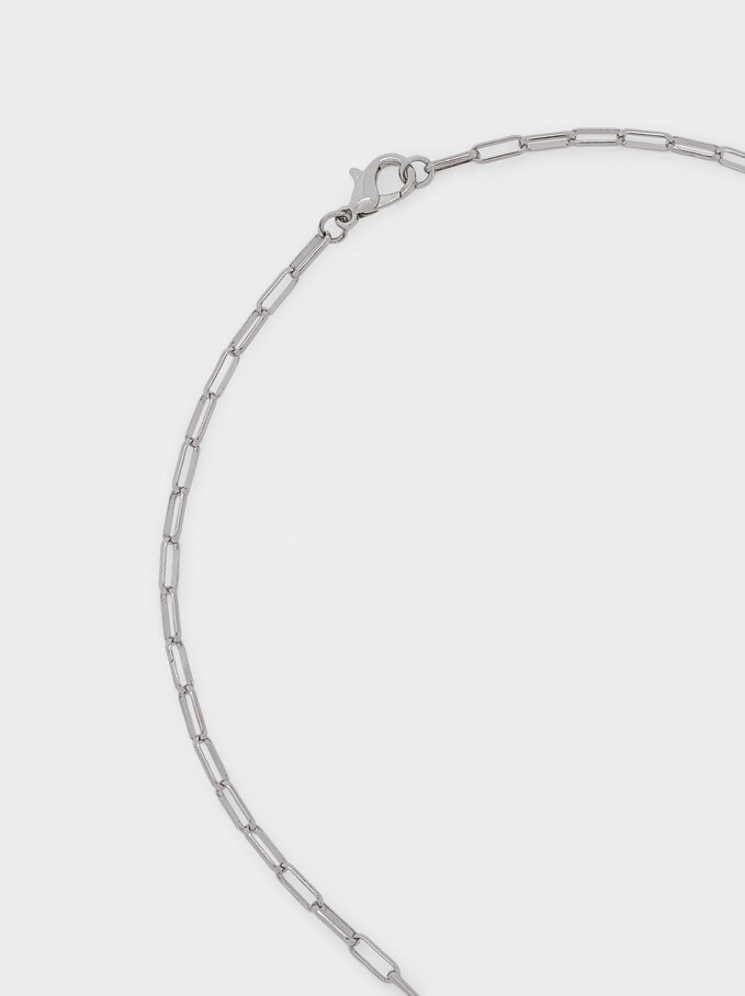 Short Chain Necklace, Silver, hi-res