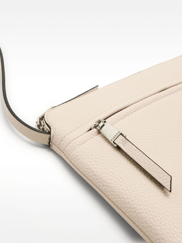 Crossbody Bag With Outer Pocket, Ecru, hi-res