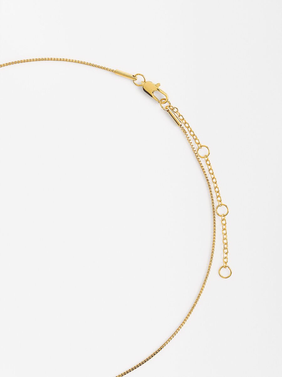 Short Angel Medal Necklace with 18k Gold Plating