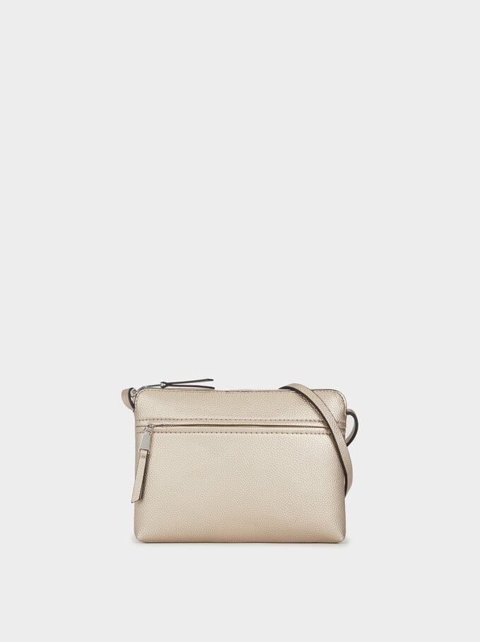 Crossbody Bag With Outer Pocket, Silver, hi-res