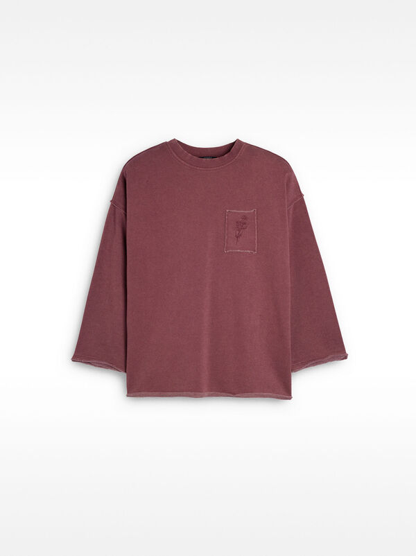 Sweatshirt with cotton and embroidery