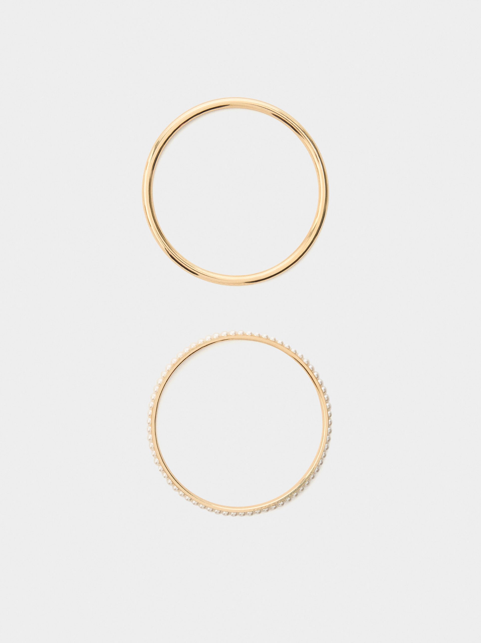 Set of rigid bracelets with pearls image number 3.0