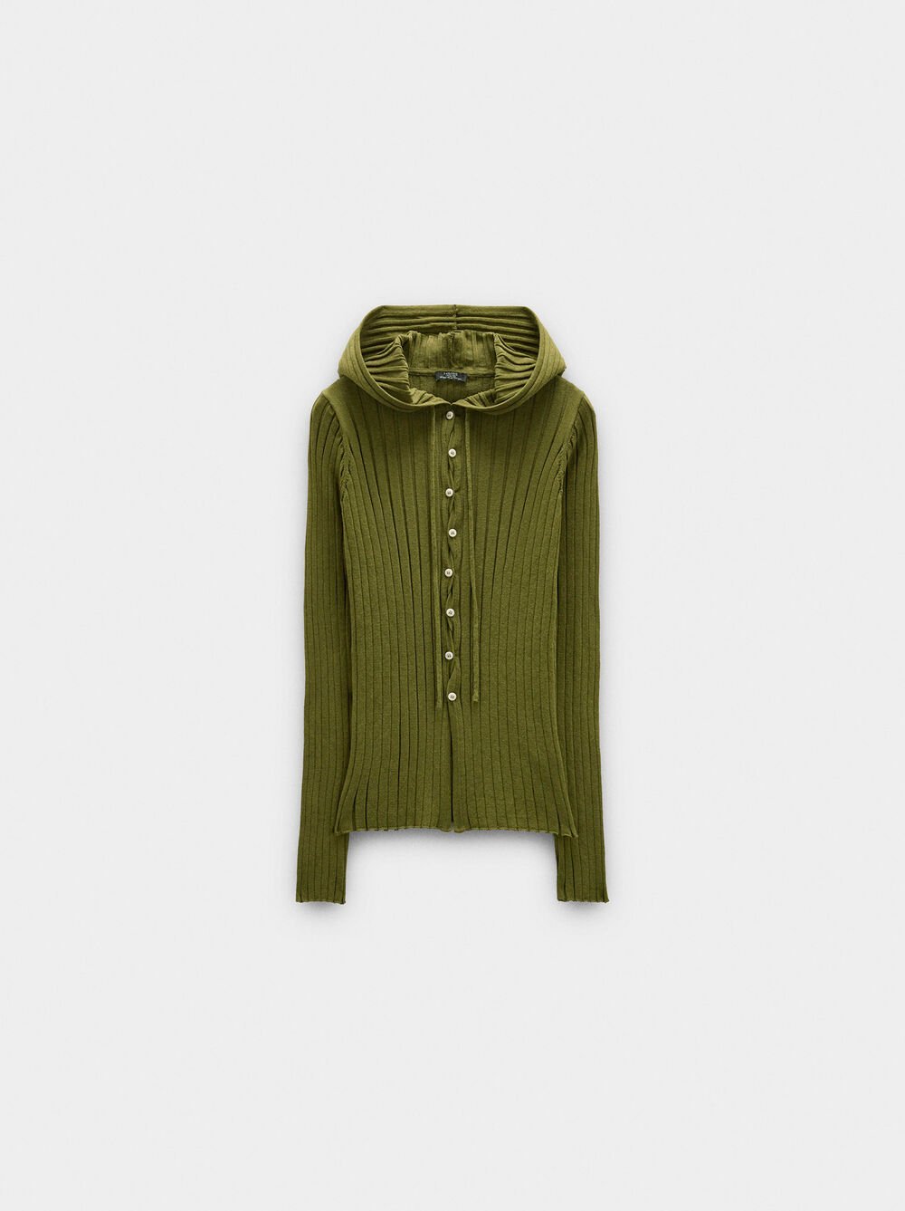 Knit sweater with hood