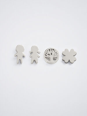 Online Exclusive - Stainless Steel Charm With Shamrock image number 1.0