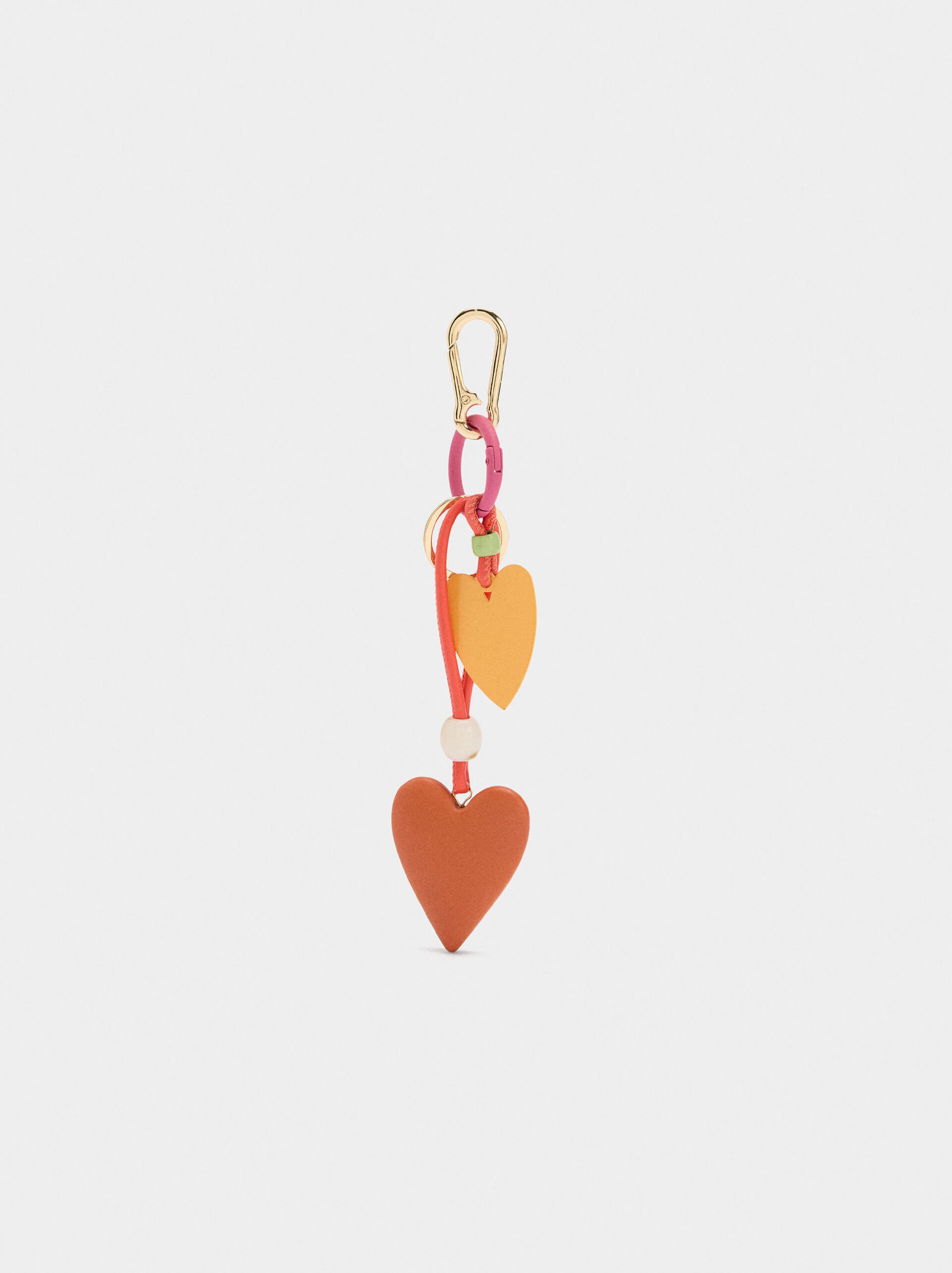 Keychain with hearts charm image number 0.0