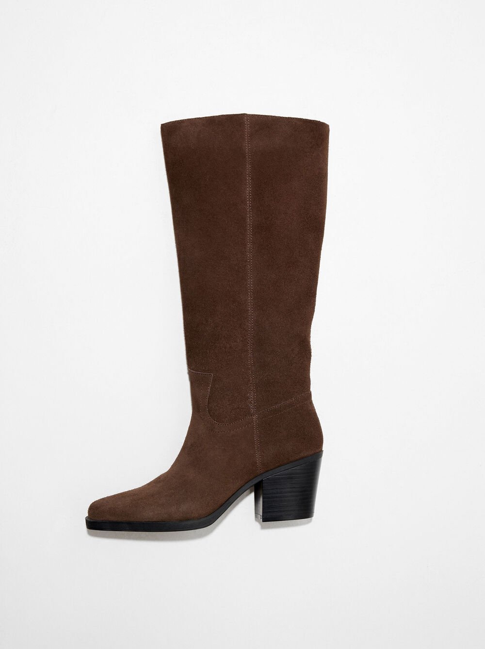 Leather boots with a high shaft