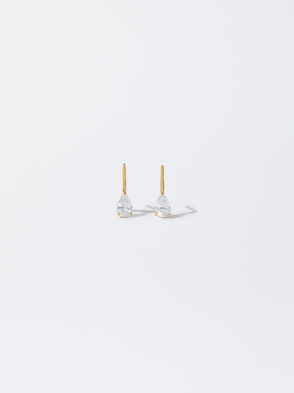 Stainless Steel Earrings With Crystals, , hi-res