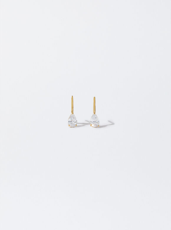 Stainless Steel Earrings With Crystals, , hi-res